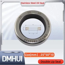 Oil Seal 35x50x10 Double Lip Seal Stainless Steel Oil Seal PTFE SS 35×50×10