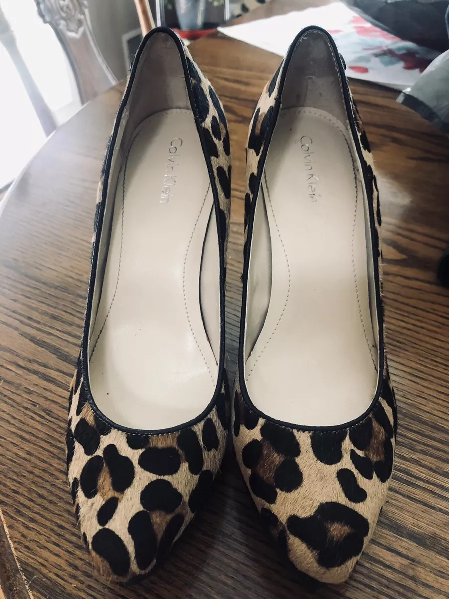 Calvin Klein Leopard Print Heels Shoes Size 7 eBay