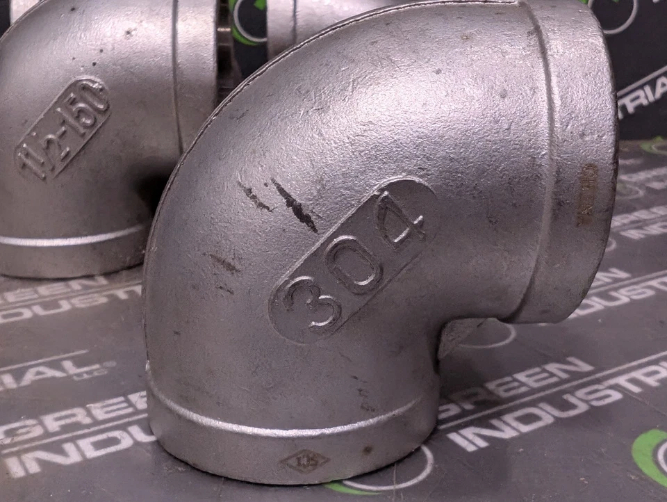 NUEVO Lote de 8 Accesorios SCI Codo Ángulo Recto 304 Acero Inoxidable Sin Roscar 1-1/2" Foto 3 de 4