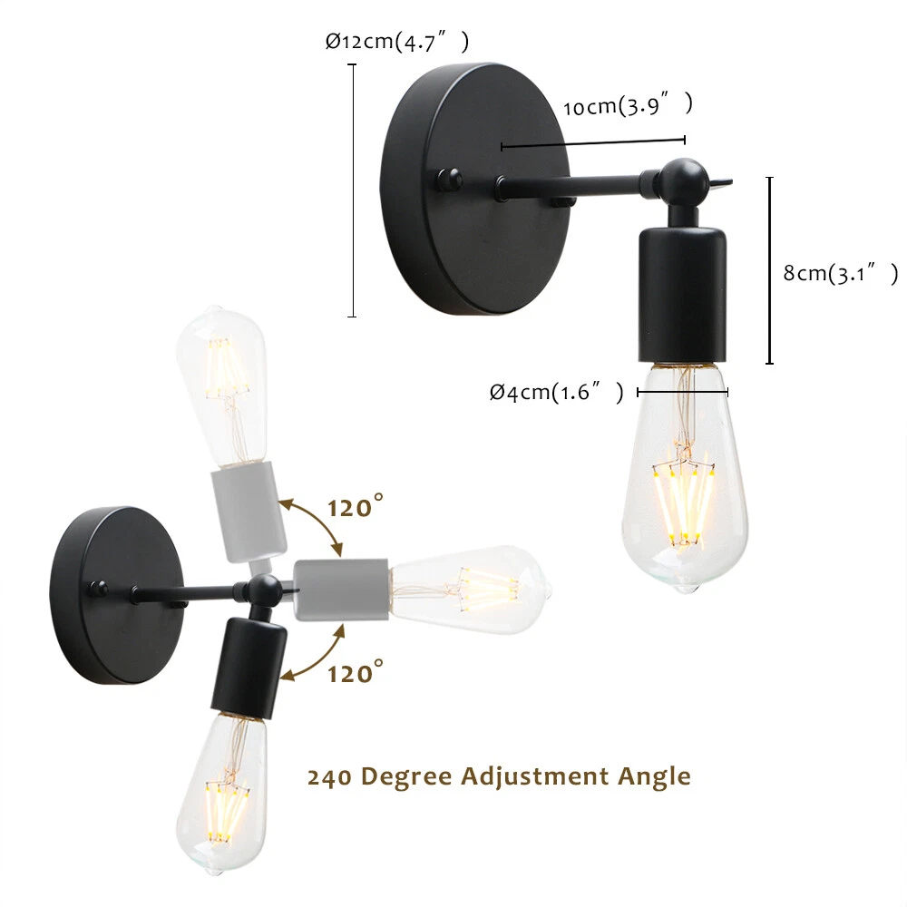 Modern 2 Pack Vintage Industrial Wall Sconce Lights in UK - Shop Now!