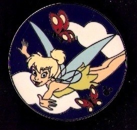 Disney 2005 Tinker Bell Butterfly Clouds Hidden Mickey pin