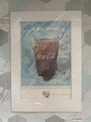 Coca Cola gerahmte Zeitschrift Werbung selten Vintage USA 1959