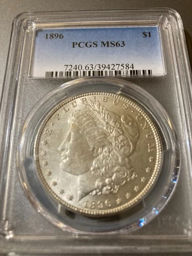 Morgan Silver Dollar PCGS graded MS 63 1896 Uncirculated