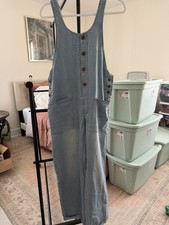 Women s Overalls, Oversized Light Blue Wash Medium