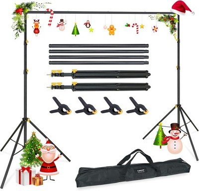 Lincostore Backdrop Support Stand Kit 10x6.5ft Adjustable Photography Studio