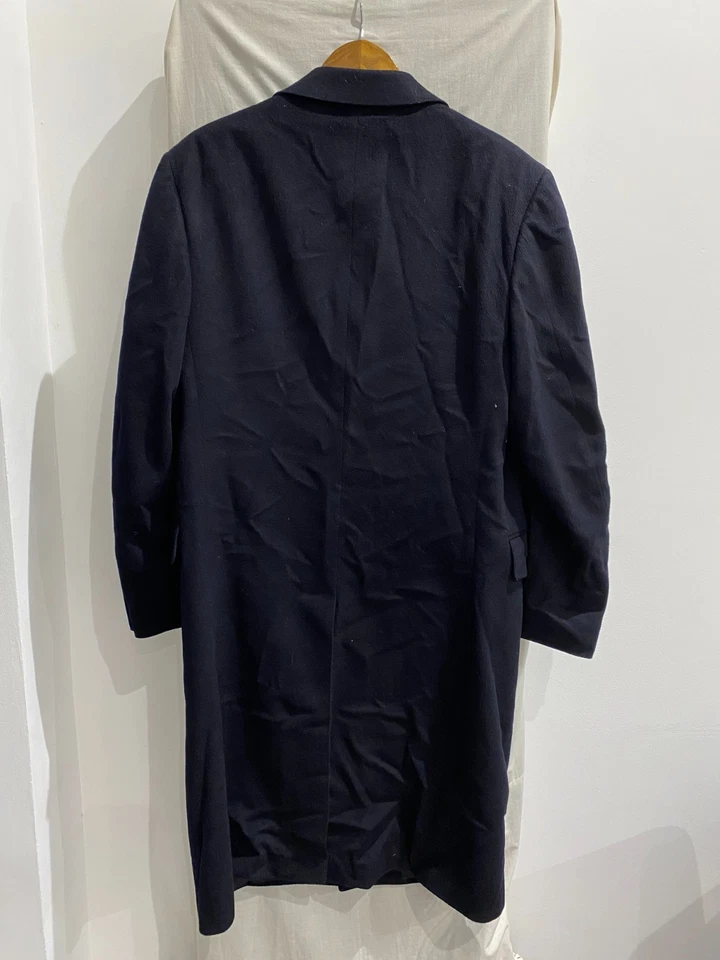 CANALI Navy 90% Wool 10% Cashmere Long Over Coat Size EUR 48 - Image 4 of 4