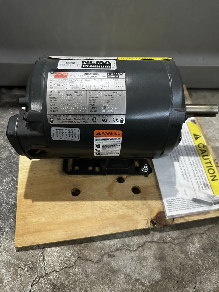 NEW - DAYTON General Purpose Motor: Open Drip Proof, Base Mount, 3 HP, 3490 RPM - Image 2 of 4
