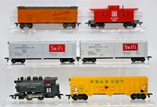HO Scale Life-Like Santa Fe, Swift Freight Car & Peabody Custom Train Set of 6 