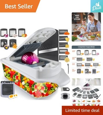 Multi-Purpose Manual Vegetable Slicer with 11 Replaceable Stainless Steel Blades