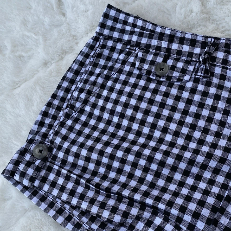 Pantalones cortos chinos Aeropostale 2012 talla 3/4 negros blancos a cuadros tiro bajo nuevos con etiquetas Foto 2 de 4