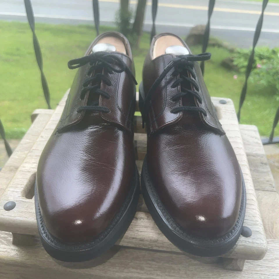 Blucher marrón raro vintage de piel de becerro con punta lisa grano escocés talla 10E/C Foto 3 de 4