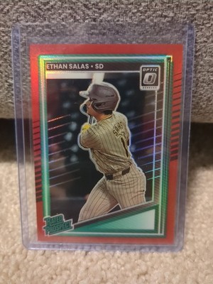 2025 DONRUSS OPTIC ETHAN SALAS RATED PROSPECT RED /99 SAN DIEGO PADRES TT10