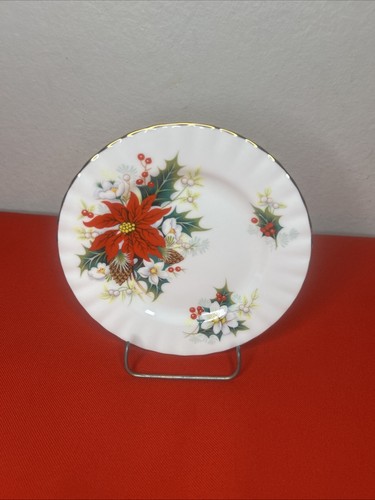 Lot de 8 assiettes à pain et beurre Royal Albert Poinsettia os Chine Noël - Photo 10/20