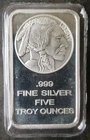 SilverTowne 5oz Silver Buffalo Bar in Plastic