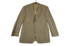 Austin Reed Mens Beige Wool Blazer Jacket 42R Houndstooth Single Breasted Vent