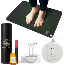 Terra Sol Luxury Grounding Mat for Feet, 24X16In Earthing Mat Grounding Pad for 