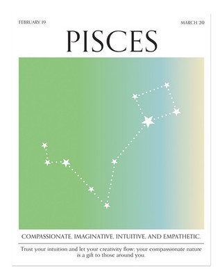 Fische Sternzeichen Wandkunst Astrologie Konstellation Druck Minimalis