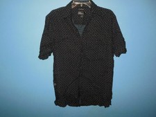 Mens Marc Edwards Black Luxe Rayon Collared Shirt Medium