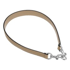 25.59 Inch PU Leather Short Bag Strap with Clasp, Tawny, Silver Buckle