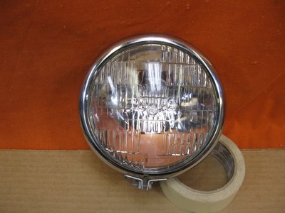 BATES KD869 Chrome Headlight 5 3/4 In.  Post Mount - WORKS - Very Good Condition