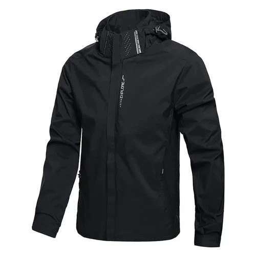 Men’s Waterproof Rain Jacket Lightweight Hooded Windproof Outdoor Hiking Coat video thumbnail