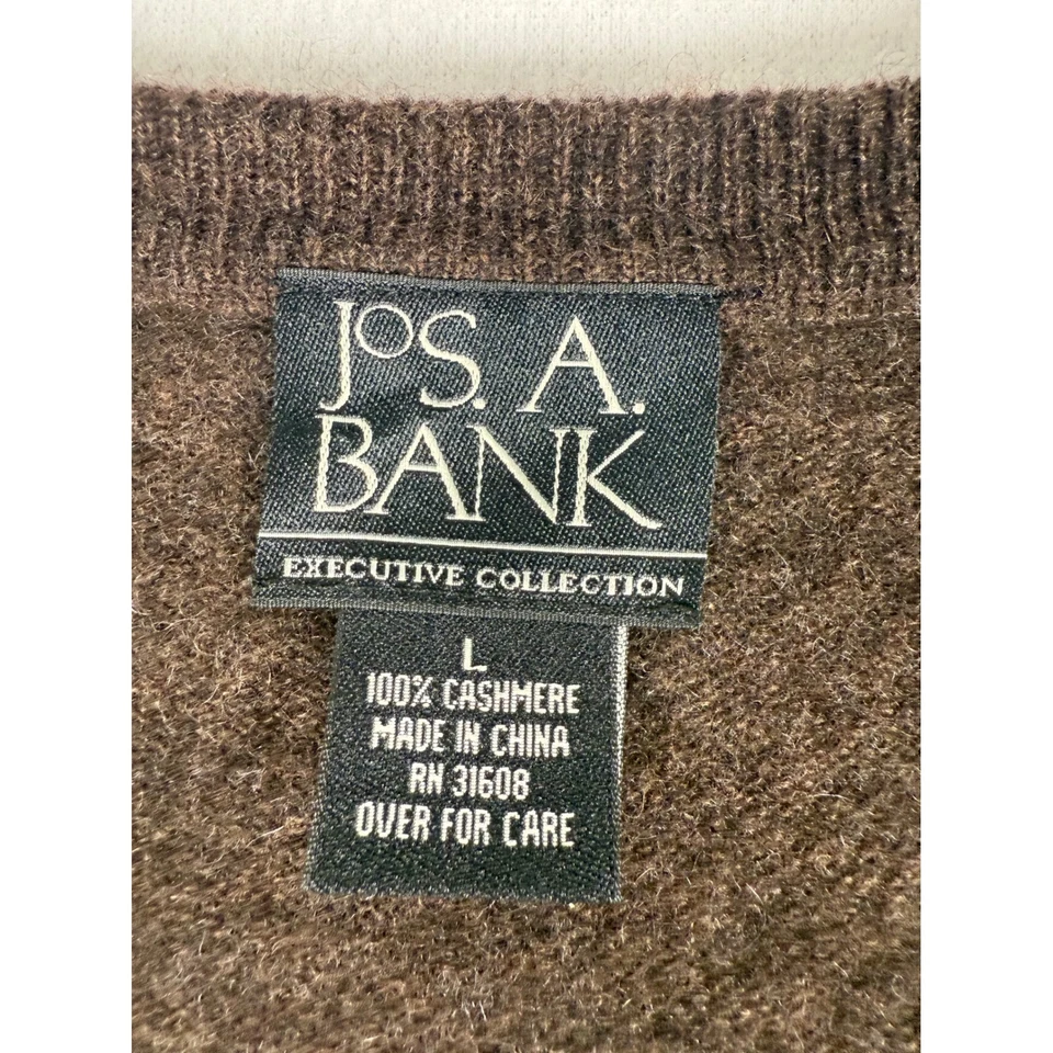 JOS A. BANK Executive Collection Mens Cashmere Sweater Chocolate Brown Large - Image 2 of 4