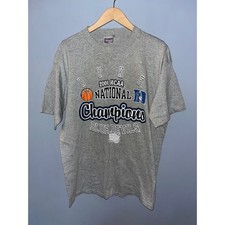 Vintage Duke Blue Devils 2001 NCAA National Champions T-Shirt Mens XL Gray