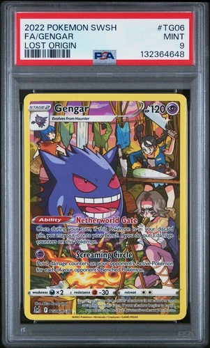2022 POKEMON SWORD & SHIELD LOST ORIGIN #TG06 FULL ART/GENGAR PSA 9