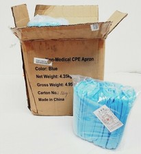 Case of 70 Generic CPE Isolation Blue Gowns 33.5cmx21.5cmx37cm New