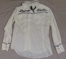VTG 70s 80s HEAVY EMBROIDERY SHIRT WESTERN PEARL SNAPS SzL COWBOY SKAGWAY ALASKA