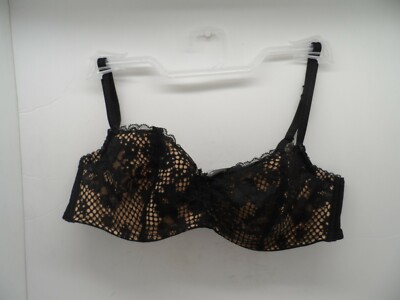 Adore Me Women's Lace Push Up Bra 07877 Black Beige 34C