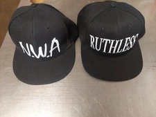Ruthless Records and NWA snapback adult Flat Bill Hat Cap Black lot of 2