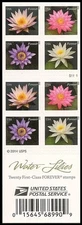 US 4964-4967 4967b Water Lilies F booklet 20 MNH 2015