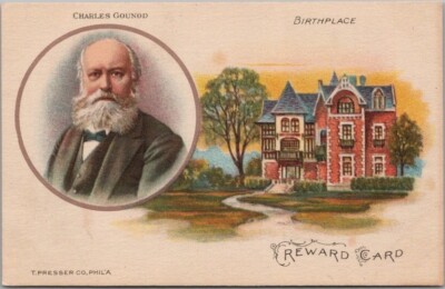 CHARLES GOUNOD Classical Music Composer Postcard ''Birthplace'' REWARD CARD