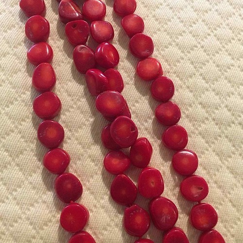 Impresionante collar de plata de ley de coral rojo triple hilo - Imagen 7 de 12
