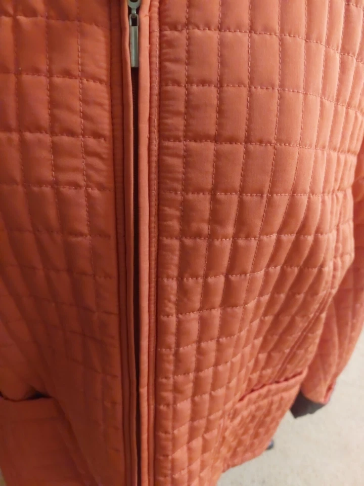 Chaqueta acolchada acolchada con cremallera completa extra grande blanca Stag mediana para dama 16/18 naranja Foto 2 de 4