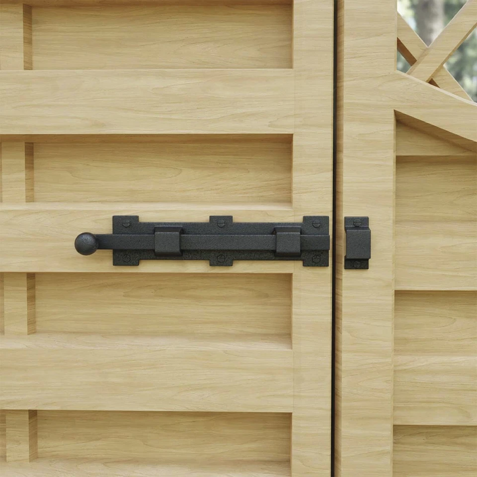 Perno de puerta corredera de hierro forjado áspero paquete de 2 pestillos de puerta negros suministro de renovadores Foto 3 de 4