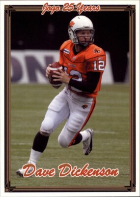 2005 Jogo CFL #107 Dave Dickenson - BC Lions - Montana Grizzlies