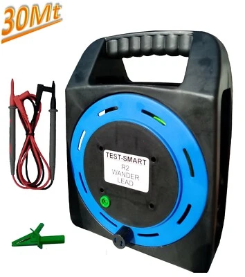 TEST-SMART 30Metre R2 Earth test wander lead fits Megger,Metrel,Fluke,Kewtech, Di-log etc