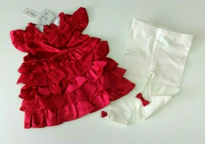 Kleid Leggings 68/74 festlich Baby Tutu Tunika pink elegant 2 teilig USA 9 Mon.