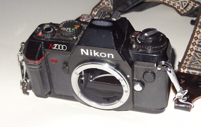 Nikon N2000 35mm Film SLR Camera F Mount Lens - Body Only - Tested