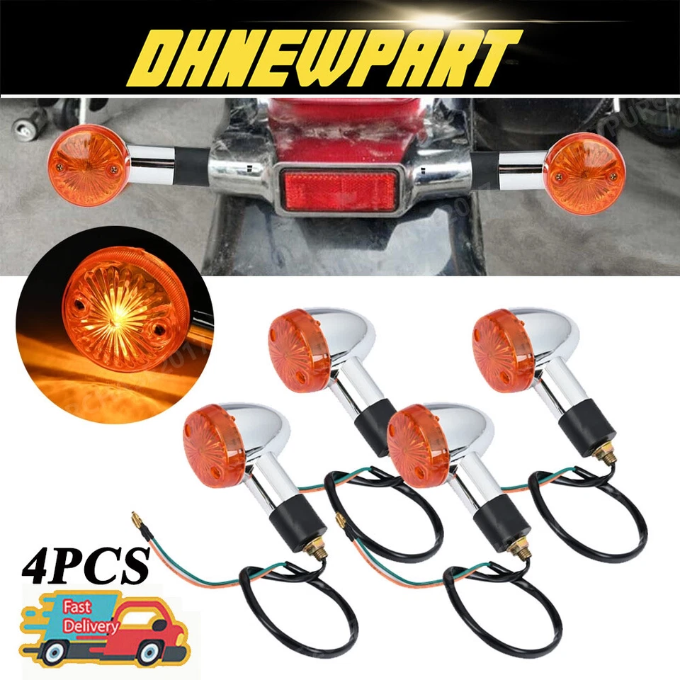 Amber Turn Signal Lights for Suzuki Boulevard C109R C50 C90 S 40 50 83 Bike US Foto 2 de 4