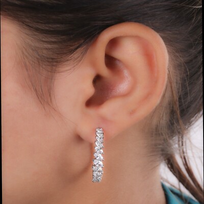 Spectrum 2.45 ct Marquise Diamant Creolen Damen Ohrringe 18K Weißgold