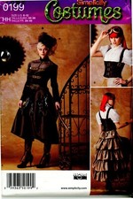 Simplicity 1558 0199 Size 6-12 Steampunk Cosplay Jacket Top Skirt NEW UNCUT