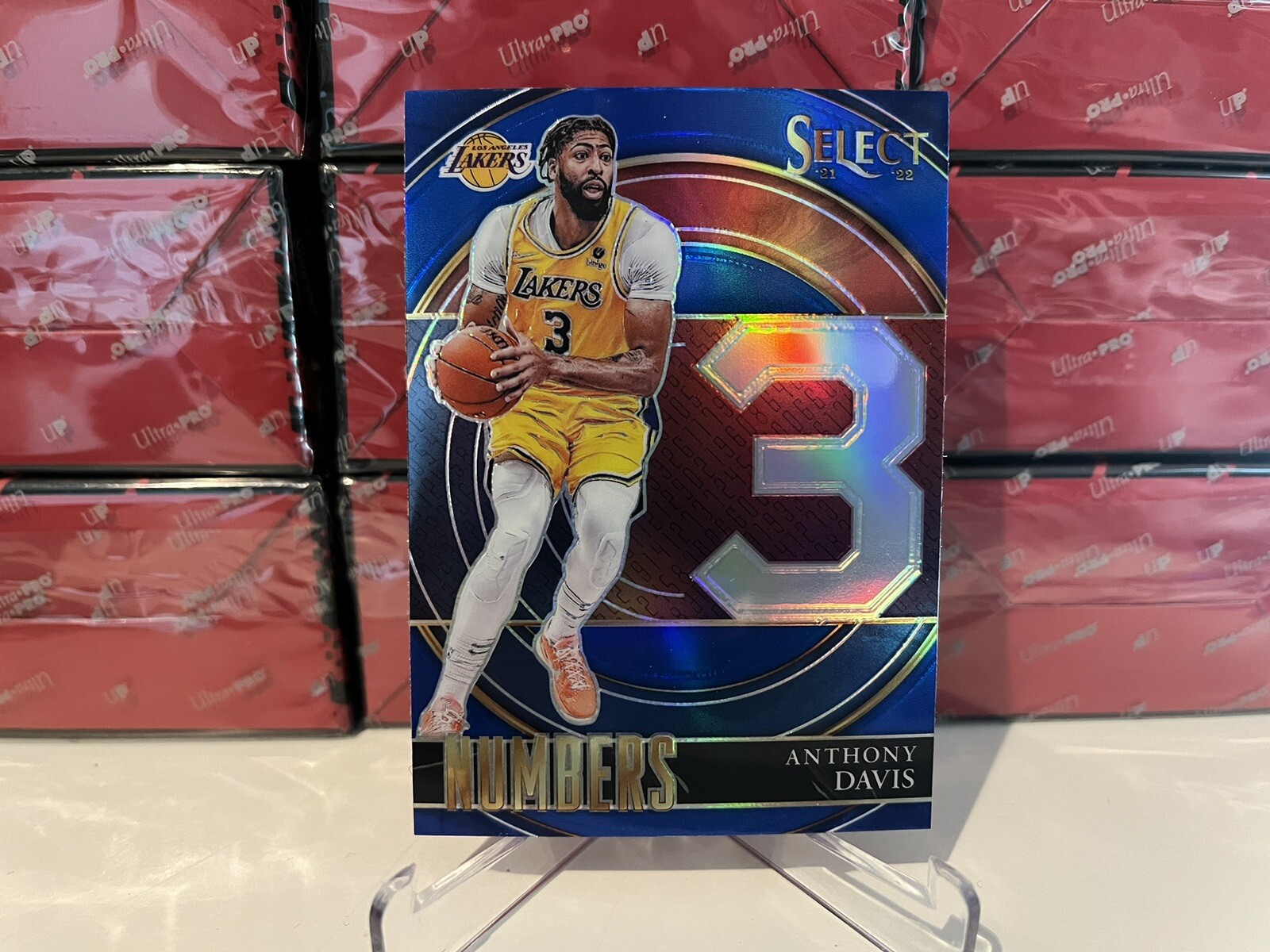 2021-22 NBA Panini Select Anthony Davis #30 Silver Prizm Numbers Insert Card