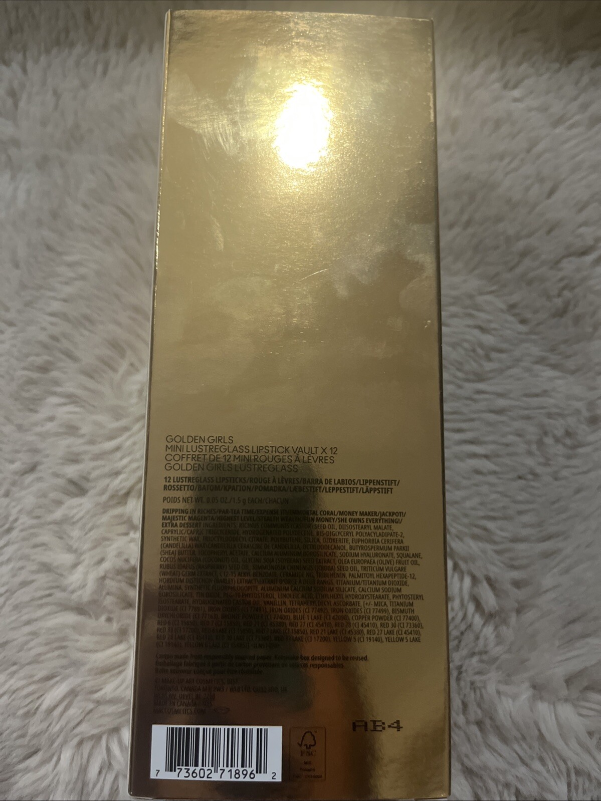 Mac Golden Girls Mini Lustreglass Lipstick Vault X12