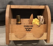 Esquire Footman Deluxe Wooden Shoe Shine Valet Caddy Box Vintage