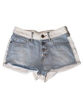 Bullhead Denim Co Womens High Rise Shorts Size 3 Light Wash Blue  White Vintage