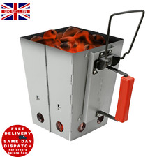 AMOS Charcoal Chimney Starter Foldabl Barbecue & Grilling Tools Galvanised Steel