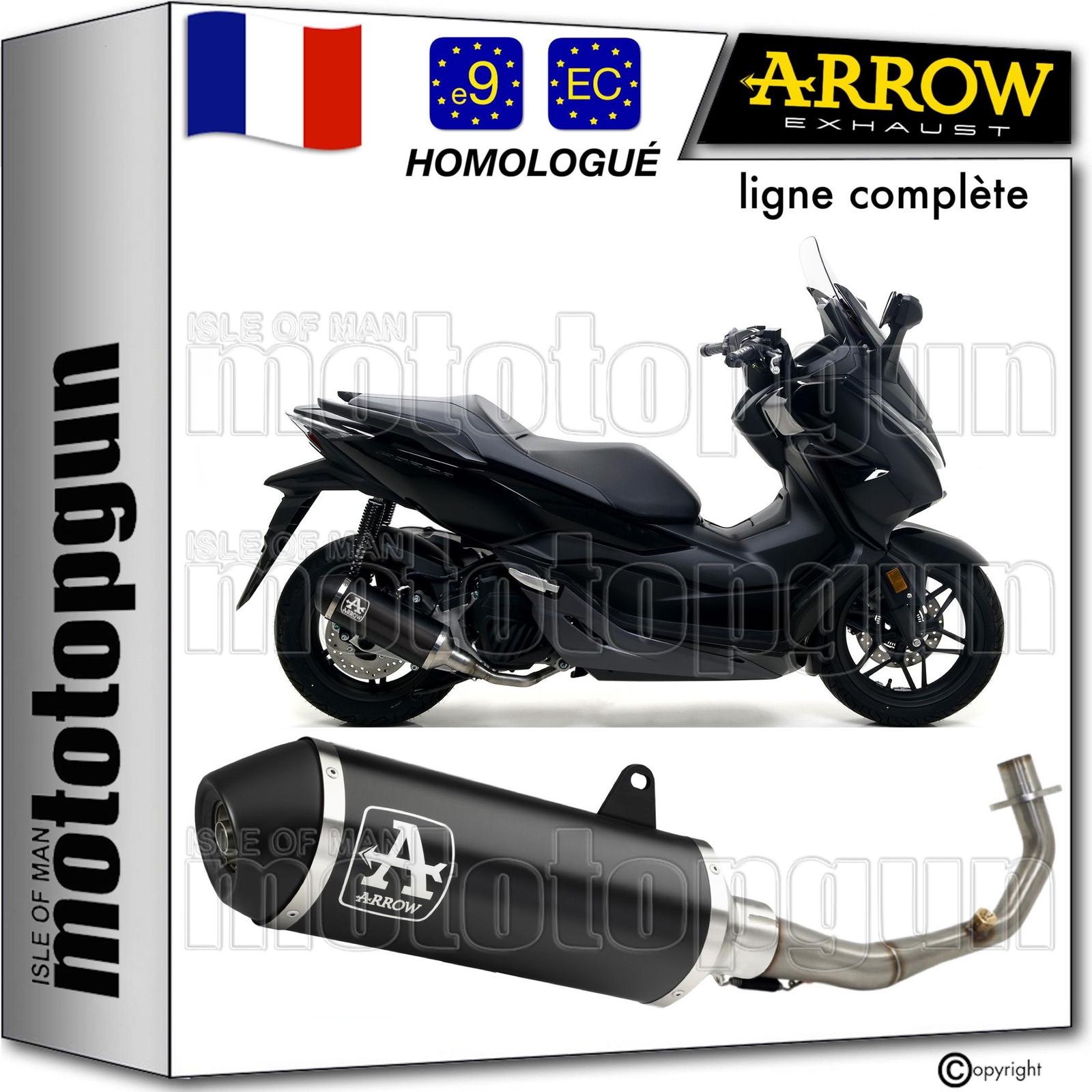 Pot echappement Honda Forza 125 2015 complet Arrow pour circuler en ville